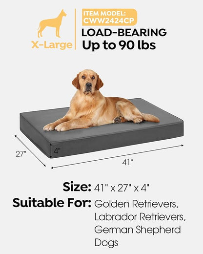 Veehoo Memory Foam Dog Bed for Large Dogs-Orthopedic Dog Bed with Removable Washable Cover