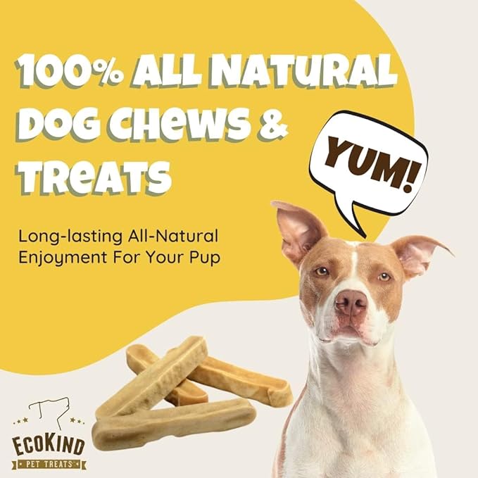 EcoKind Premium Gold Yak Cheese Himalayan Dog Chews, Dog Treats Large Breed, All Natural, High Protein, for Aggressive Chewers, Large - 20+ Chews (5 lb)