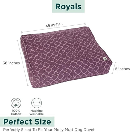 Molly Mutt Huge Dog Bed Cover -Royals 36”X 45”X 5’’ - 100% Cotton