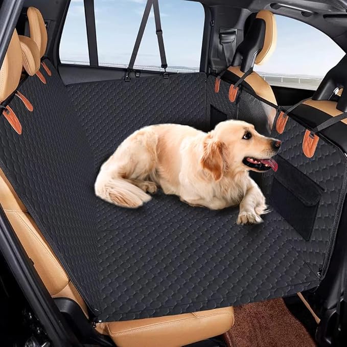 Dog Car Seat Cover for Back Seat Hard Bottom Heavy Seat Extender for Dogs