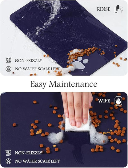 Pet Feeding Mat-Absorbent Dog Mat for Food and