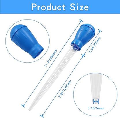 BokWin 2 Pcs Manual Fish Tank Cleaner 30ml Aquarium Suction Cleaner Fish Tank Waste Straw Remover(Blue)