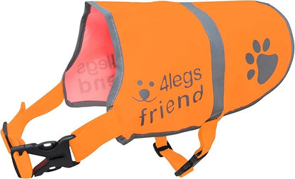 Dog Safety Reflective Lightweight Vest 6 Sizes - Snap Lock Buckle Straps, High Visibility for Outdoor Activity Day and Night, Keep Your Dog Safe from Cars & Hunting Accidents