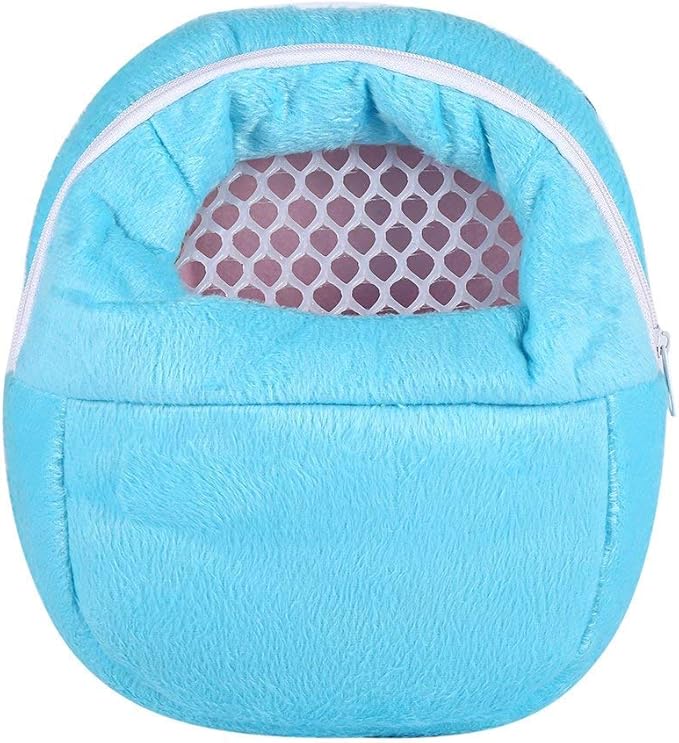 Yosoo Portable African Hedgehog Hamster Breathable Pet Dog Carrier Bags Handbags Puppy Cat Travel Backpack (S, White Mesh - Blue)