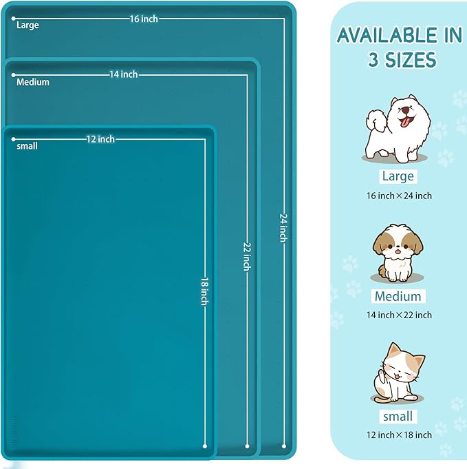 MateeyLife Silicone Cat & Dog Food Mat for Floors Waterproof