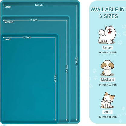 MateeyLife Silicone Cat & Dog Food Mat for Floors Waterproof