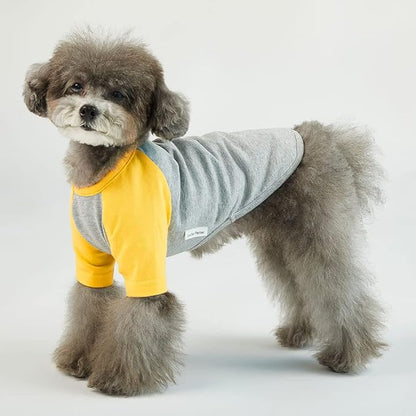 Dog Shirt for Small and Large Dogs Raglan Cotton T-Shirts Soft Breathable Dog Shirts pet Clothes Gray Series (Small
