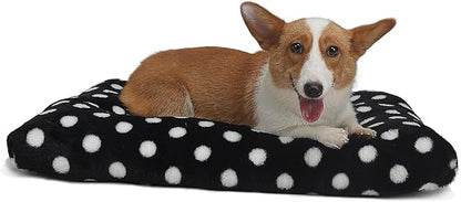 30 Inch Crate Pad Soft and Washable Dog Crate Pad 30x19 Perfect for Medium Dog Crate Bed Anti-Slip Short Plush Black with White Dots30x19