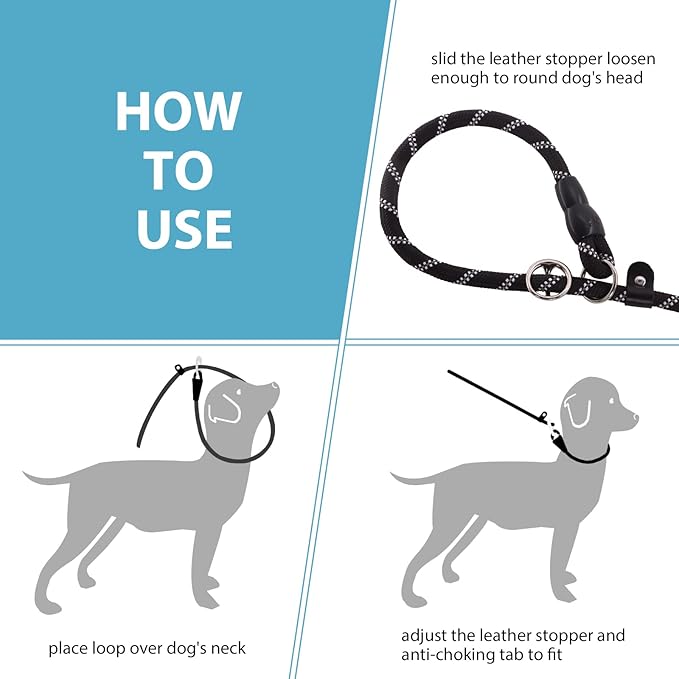 Slip Leads Dog Leash 4/5/6 FT (3/8''- 6FT,
