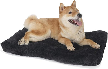 36 inch Dog Crate Pad Machine Washable Extra Soft Anti Anxiety Sleeping Pad fit Crates or Kennel,Durable Anti-Slip Bottom Super comfy Puppy Beds for Indoor or Outdoor 36x24,Black