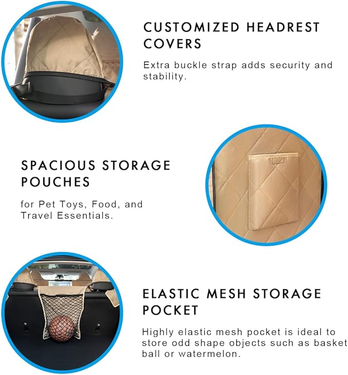 Upgraded Anti Sagging Dog Car Back Seat Covers for Tesla Model Y (2020-2023) 100% Waterproof