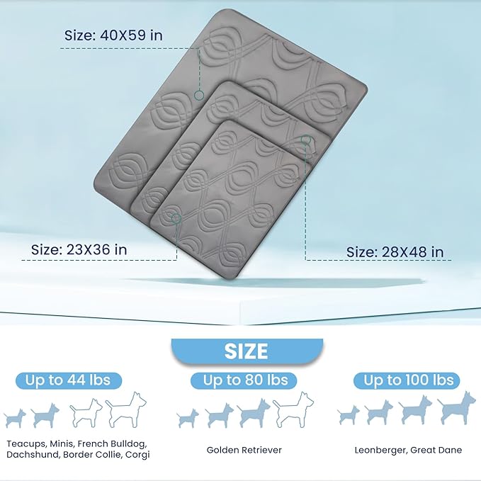 Iced 2.0 Dog Self-Cooling Mat for Small Dog 36" x 23", Pet