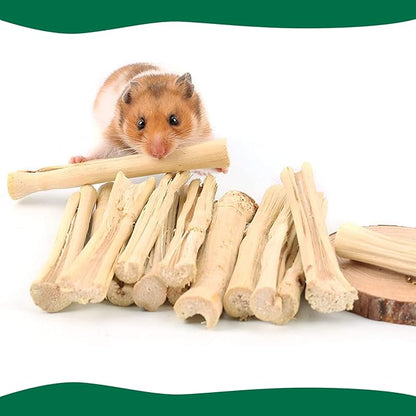 BWOGUE 100g Pet Snacks Sweet Bamboo Chew Toy for Squirrel Rabbits Guinea Pigs Chinchilla Hamster (About 10-14 Sticks)