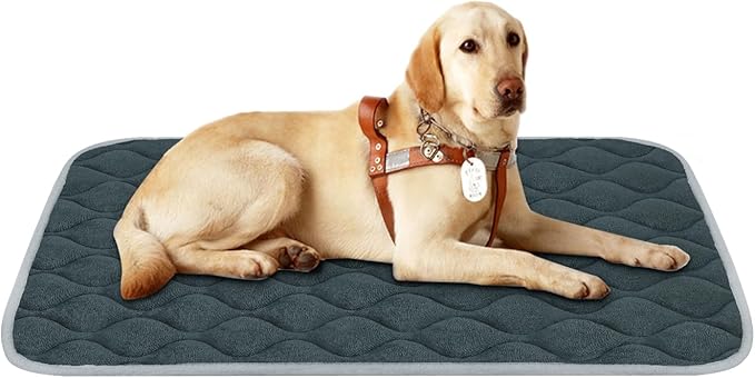 furrybaby Dog Bed Mat Flat Crate Mat with Anti-Slip Bottom Machine Washable Pet Kennel Pad for Dog Sleeping (L 42x28''