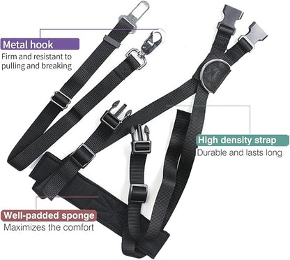 Eilin 2-in-1 Dog Car Vehicle Safety Vest Harness