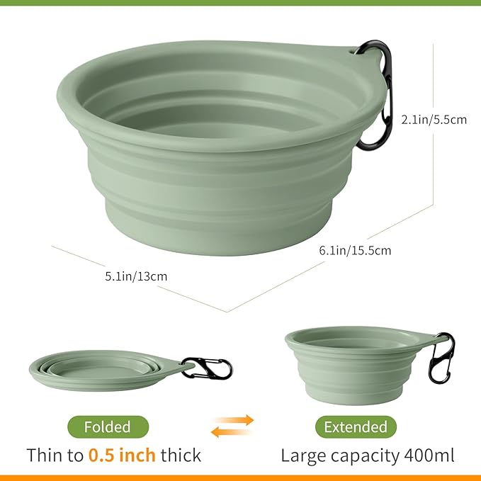 Collapsible Dog Bowls 2pcs for Puppy Bowl, Portable Dog Bowl for Small to Medium Sized Dogs and Cats, Travel Dog Bowl is Ideal for Traveling and Hiking BPA Free