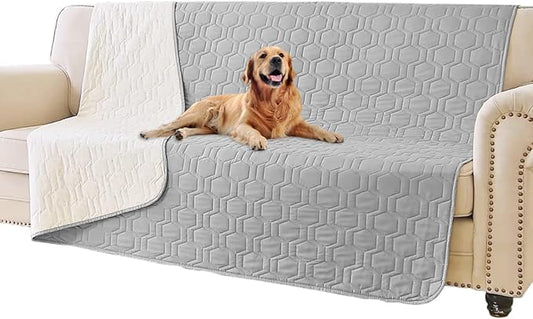 Waterproof and Non-Slip Dog Bed Cover and Pet Blanket Sofa Pet Bed Mat ，car Incontinence Mattress Protectors Furniture Couch Cover for Most Cats Dogs,Pets（52x82-Light Grey）