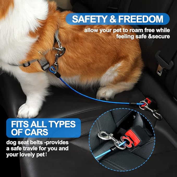 Dog Seat Belt Harness for Car 2pcs Dog (2 Pack 32 inch/80