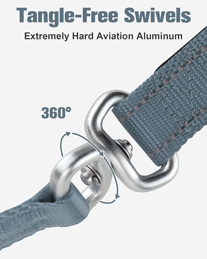 Aiyuda Tangle-Free Slip Lead for Dogs with Padded Traffic Handle 6ft Dog 40 LBS,