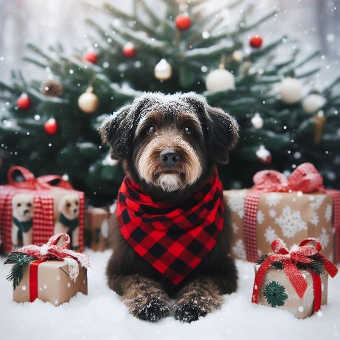 Bubblepup Plaid Dog Bandana 1PC Square