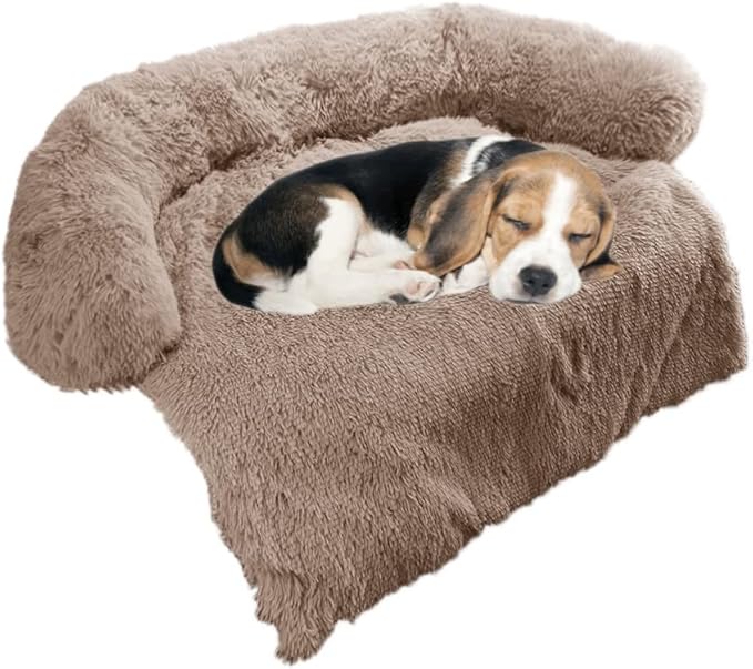 Calming Dog Bed Fluffy Plush Dog Mat for Furniture Protector with Removable Washable Cover for Large Medium Small Dogs and Cats (Small(35x31x5)