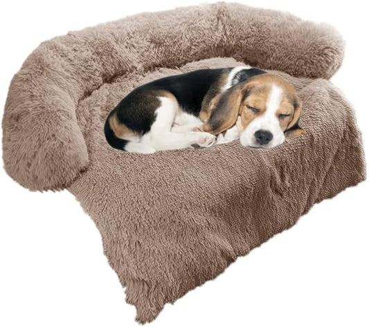 Calming Dog Bed Fluffy Plush Dog Mat for Furniture Protector with Removable Washable Cover for Large Medium Small Dogs and Cats (Small(35x31x5)