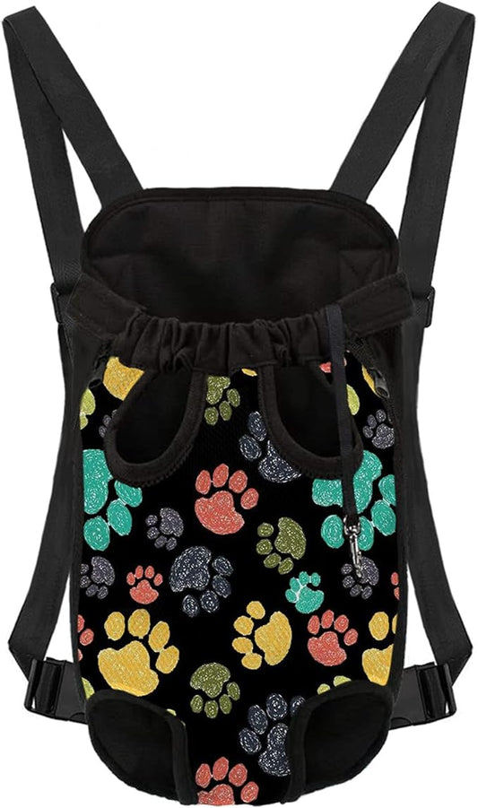 Cute Paw Pattern Printed Dog Support Harness, Puppy Cats Sling Bag Pouch, Pet Knapsack Travel Bag for Dog Cats Carrier Support, XL Size, Easy Wash and Lightweight