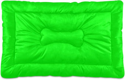 Plain Neon Green Solid Color Pet Bed Pad Soft Dog Bed Mat with Anti-Slip Bottom 18'' x 24''