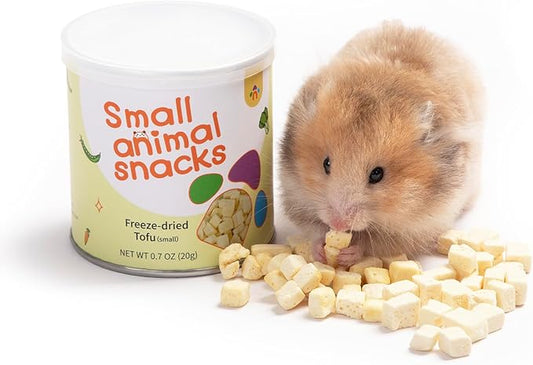 Niteangel Hamster Snack & Treats Toy - Small Animal Natural Treat for Dwarf Syrian Robo Hamsters Gerbils Mice Degus or Other Small-Sized Pets (Freeze-Dried Tofu 5mm - 0.7oz (20g))