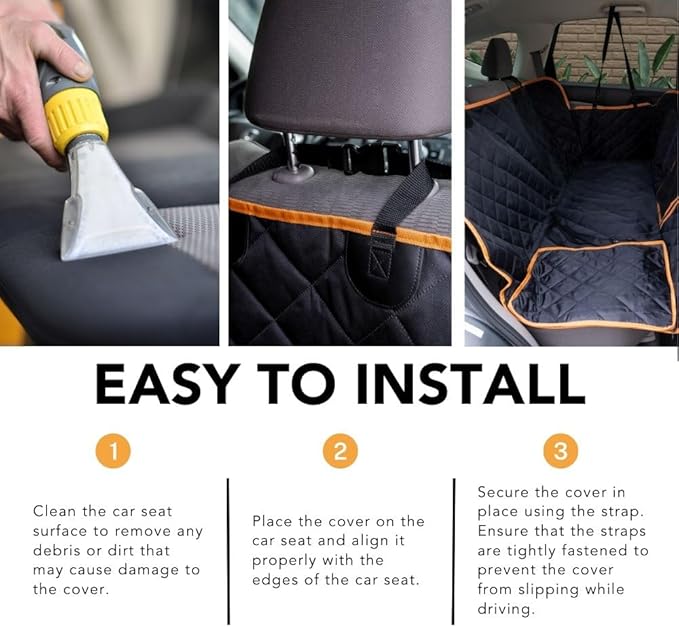 Dog Car Seat Cover for Back Seat Pocket,100% Waterproof,