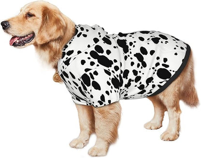 Cute Dalmatian Print Dog Hoodies，Dog Clothes with Pocket