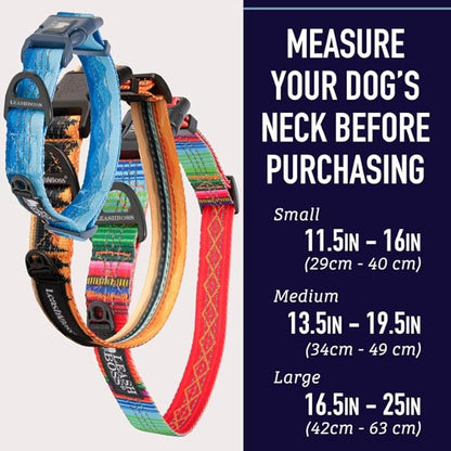Leashboss Patterned Reflective Dog Collar 13.5"-19.5" Neck 1" Wide,