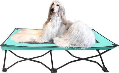 YEP HHO 47 Inches Long Elevated Folding Pet Bed Cot Travel Portable Breathable Cooling Textilene Mesh Sleeping Dog Bed (47 Inch (Pack of 1), Mint Green)