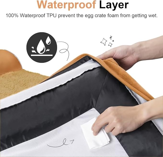 Large Dog Bed Orthopedic Washable: Beds Bolster XXL Bed Big XLarge Dogs Egg Crate Foam Sofa Couch Waterproof Removable Cover