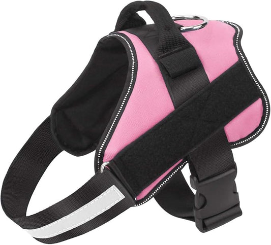 Bolux Dog Harness, No-Pull Reflective Dog Vest, Breathable Adjustable Pet Harness with Handle for Outdoor Walking - No More Pulling, Tugging or Choking (Pink, XS)