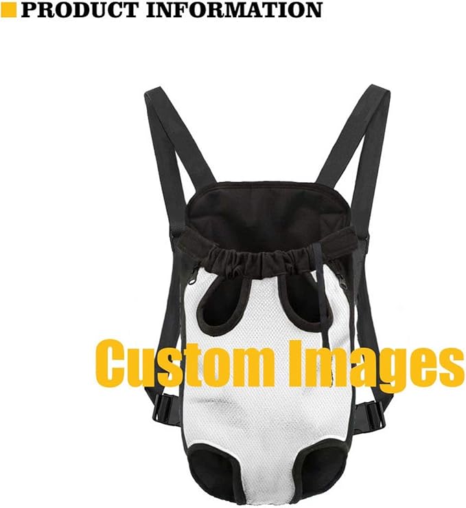 Metal Zipper Closure Puppy Supporter Harness Pouch with Adjustable Chain, Women Men Pet Carrier Backpack, Raccoon Image Printed, Size XL