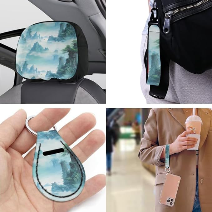 Chinese Mountain Landscape Painting Headrest Cover Mountains Paintings