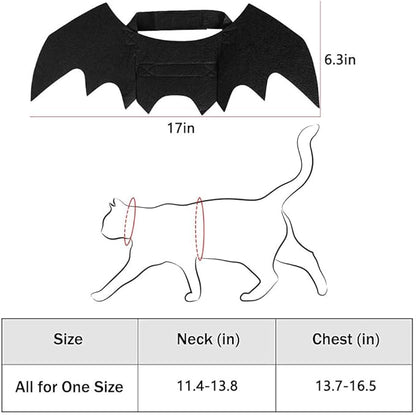 Cat Halloween Costume Bat Wings Pet Apparel Halloween Party Dress Up Accessories for Cat Small Dogs Puppy Kitty Kitten Boy or Girl