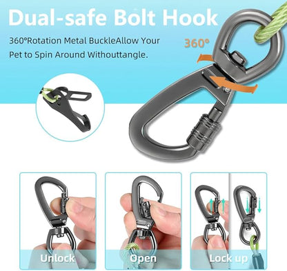 Dog Seat Belt 3-in-1 Dog seat Belt Harness for car,Chew Proof Dog Leash for Car Use,Dog Seatbelt,Steel Rope Dog car seat Belts with Clip Hook Latch & Buckle (Green, 24 inch/60 CM)