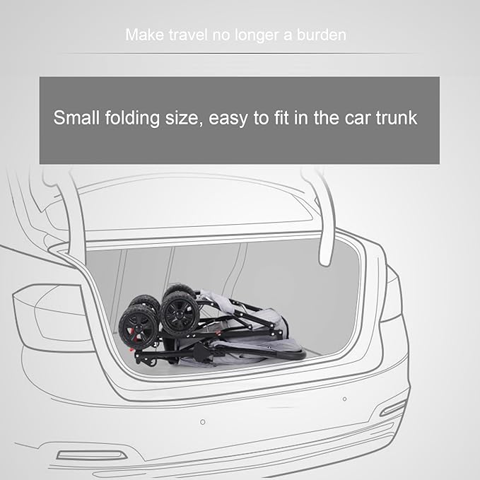 Pet Strollers for Small Medium Dogs & Cats with Reversible Handle