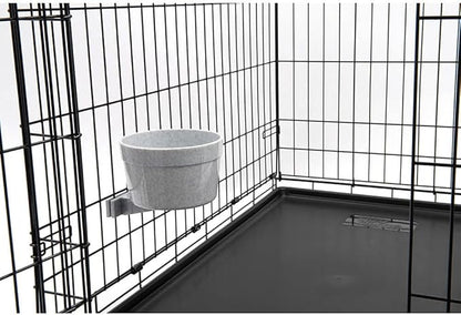 Lixit Quick Lock Removable Dog Kennel Bowls for Wire and Soft Sided Crates (40oz Wire Crate, Granite)