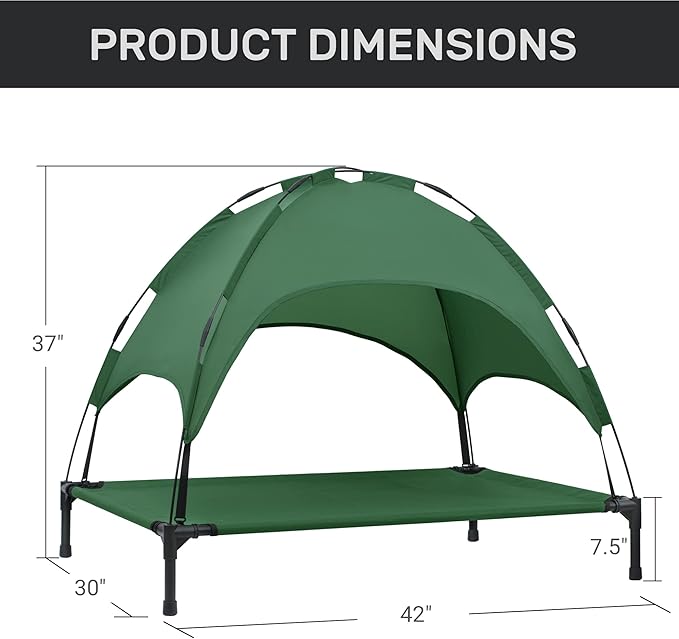 Heeyoo Elevated Dog Bed with Canopy