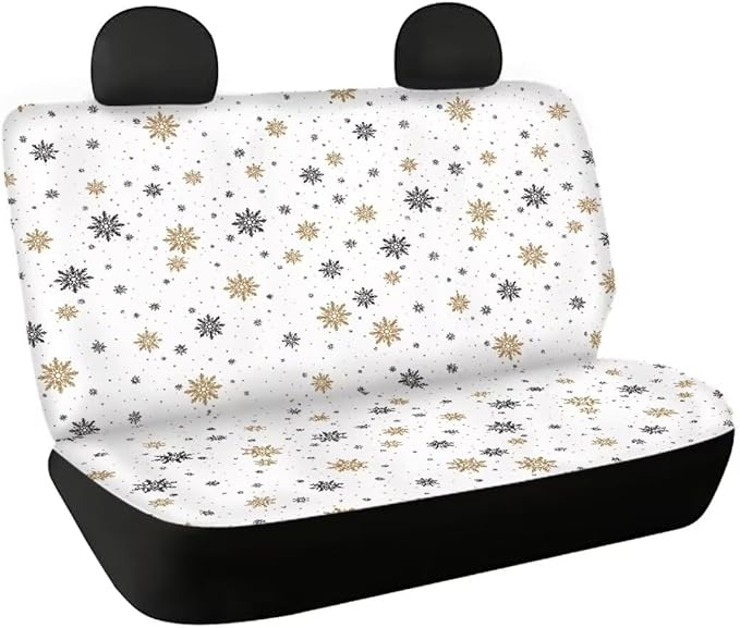 Snowflake Print Car Back Seat Covers Non-Slip Interior