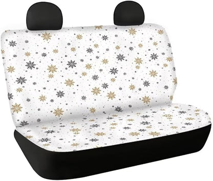 Snowflake Print Car Back Seat Covers Non-Slip Interior