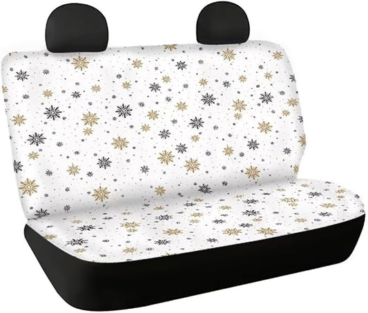 Snowflake Print Car Back Seat Covers Non-Slip Interior