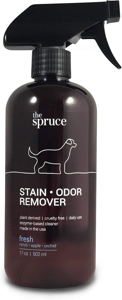 The Spruce Pet Stain & Odor Remover - Plant-Derived Enzyme-Based Cleaner for Dog and Cats Urine, Feces, Vomit, etc. Safe & Effective on Tile, Hardwood, Carpets, and Upholstery - 17 oz