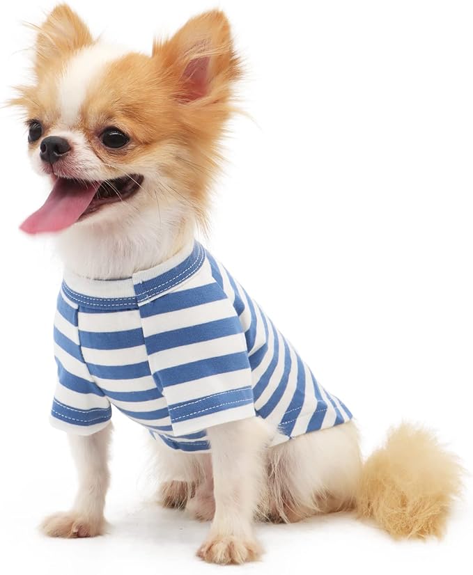 LOPHIPETS 100% Breathable Cotton Striped Dog Tee Shirt