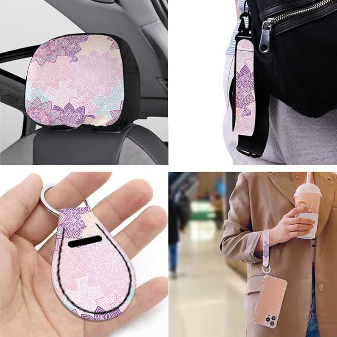 Bohemia Sketch Flower Car Seat Covers Seat Belt Strap Cover Seat Belt Strap Cover