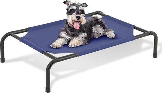 MoNiBloom Elevated Dog Bed Cooling Raised Ped Bed Portable Dog Cot for Camping or Beach 35 Inches