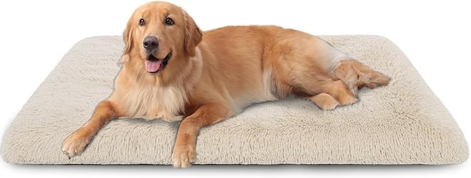 Dog Crate Pad Ultra Soft Dog Bed Mat Washable Pet Kennel Bed with Non-Slip Bottom Fluffy Plush Sleeping Mat for Large Medium Small Dogs 41 x 27 Inch,